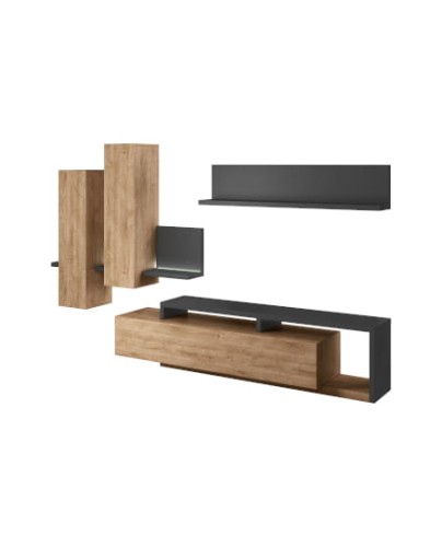 Meblościanka Bota Antracyt laminat - Dąb Ribbec