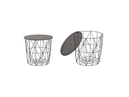 Ława MARIFFA 42x42 popielata/czarna