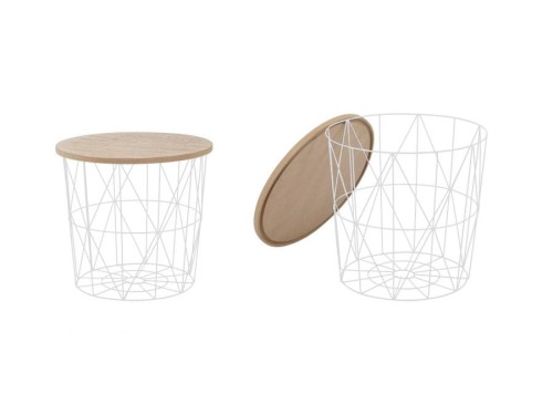 Ława MARIFFA 42x41 naturalna/biała