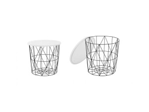 Ława MARIFFA 42x41 biała/czarna